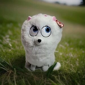 9" TY BEANIE BUDDY SECRET LIFE OF PETS Movie GIDGET the DOG Plush White NWT Toy
